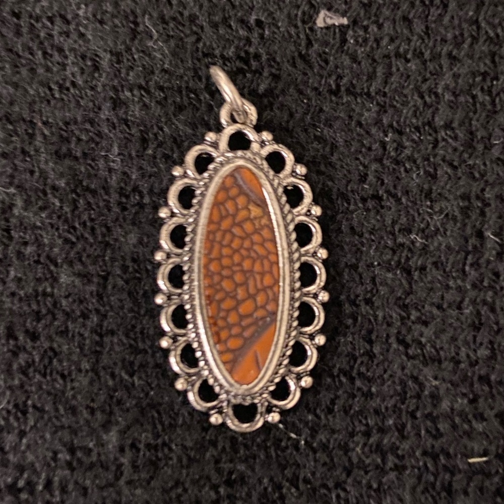 Faux metal and stone charm